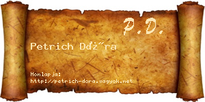 Petrich Dóra névjegykártya